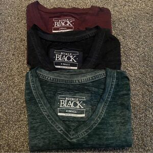 Buckle Black Men XS Burnout T-Shirt Thin Soft lot of 3